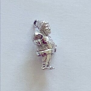 Vintage Sterling Santa Charm Pendant